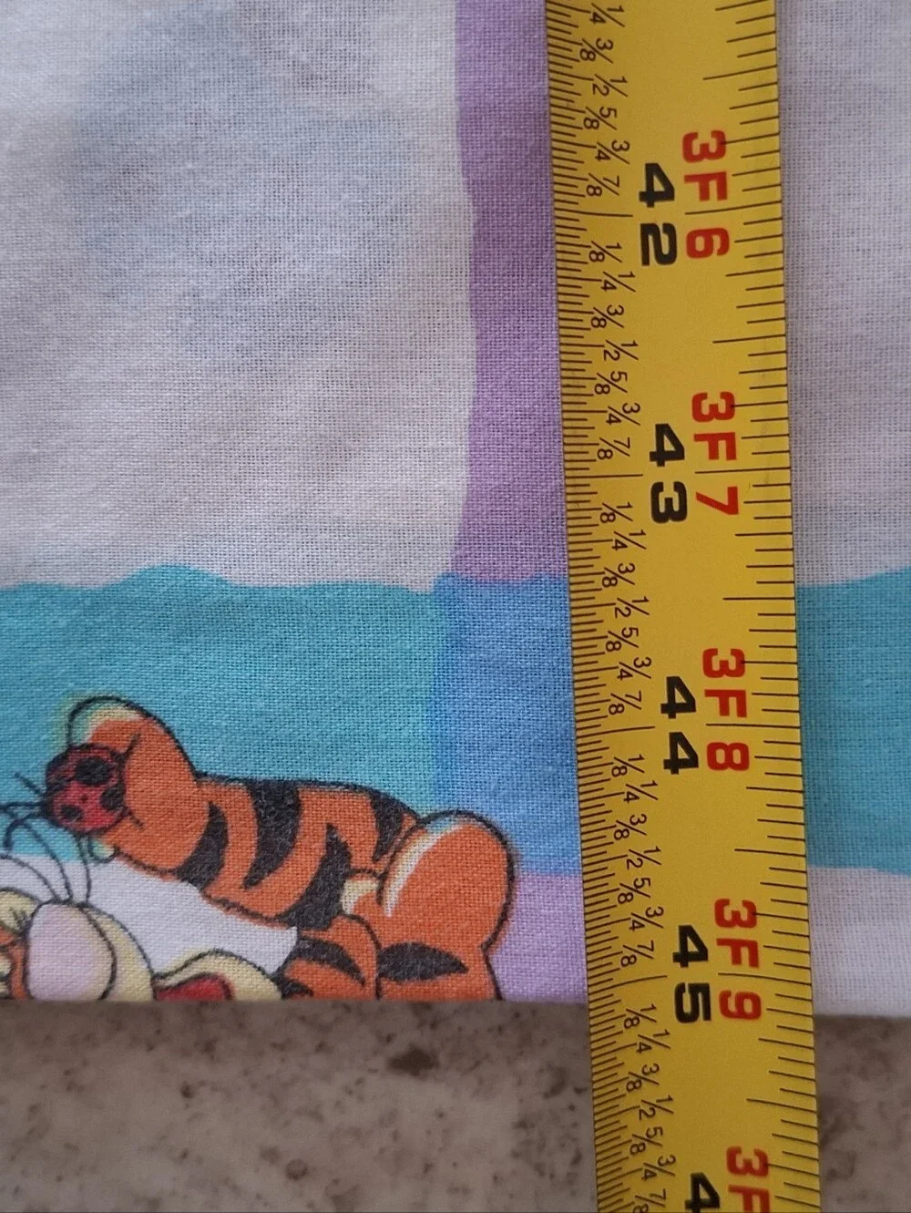 Vtg Disney Pooh & Tigger Top & Fitted Sheets Full Size Cotton Blend Made In USA